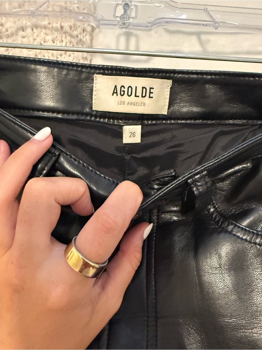 Agolde straight leg leather pants